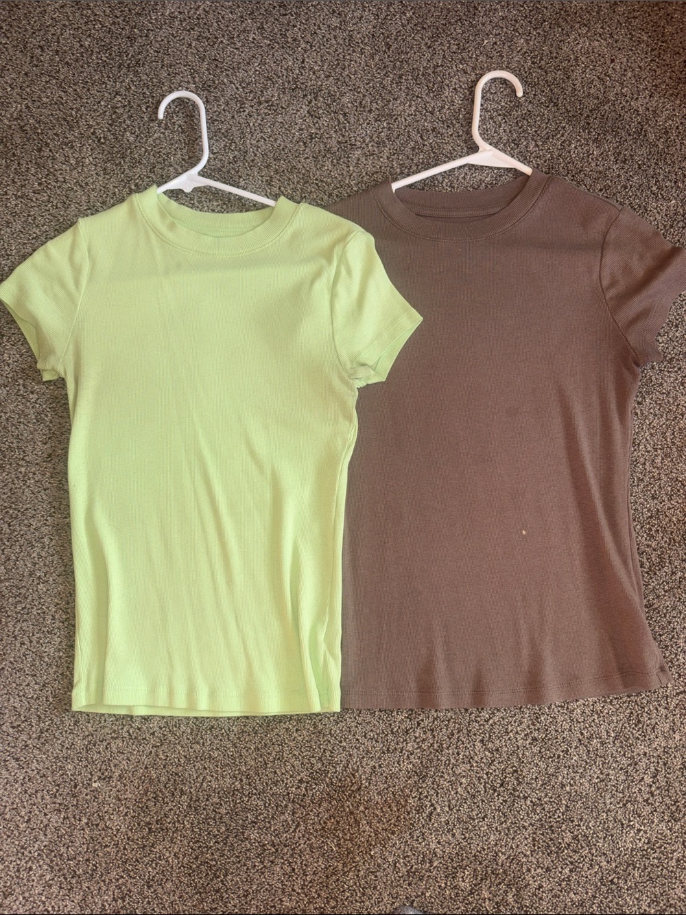 a new day Short Sleeve Tees in Lime Green and Brown (Pair)